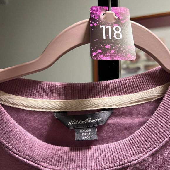 NWOT Eddie Bauer Classic Light Purple Crewneck Sweatshirt Size Small #118 - Picture 2 of 5